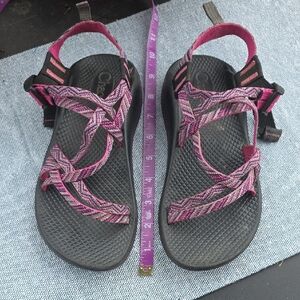 Chaco Pink and Black Sporty Sandals